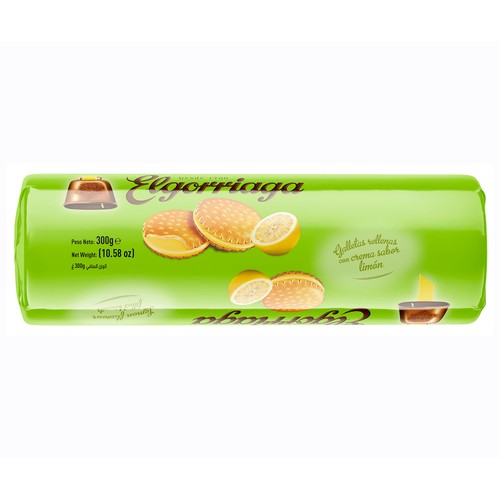 ELGORRIAGA Galletas rellenas de crema sabor limón 300 g.