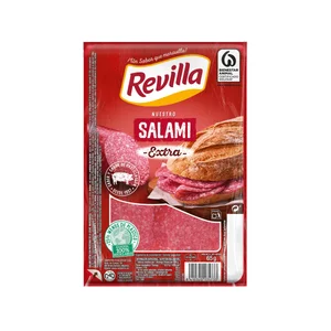 REVILLA Salami de categoria extra cortado en lonchas y elaborado sin gluten 65 g.