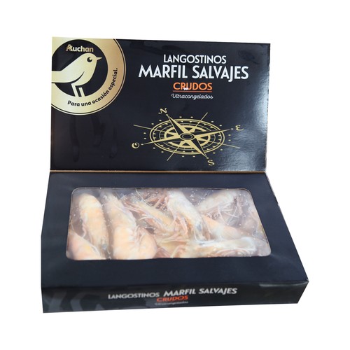 PRODUCTO ALCAMPO Collection Langostinos crudos 15 / 25, salvajes y ultracongelados 700 g.