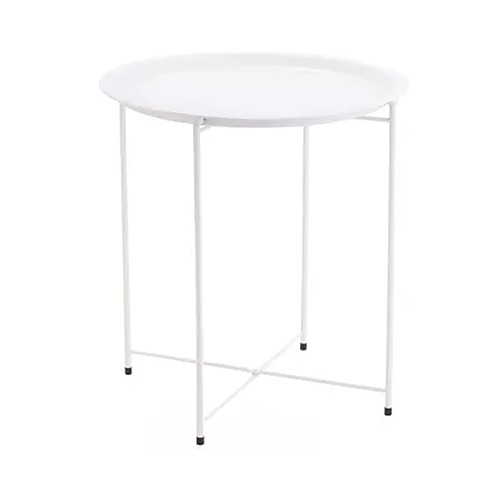 Mesa cafe redonda metal gris o blanco 47x50,5cm. CAMILO RIGAMONTI.