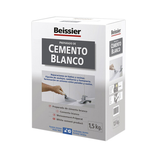 Preparado de cemento blanco, reparación y fijación, BEISSIER, 1,5Kg.