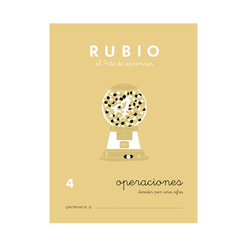 Cuadernillo de actividades Matemáticas, Operaciones 4, dividir por 1 cifra, 8-9 años RUBIO.