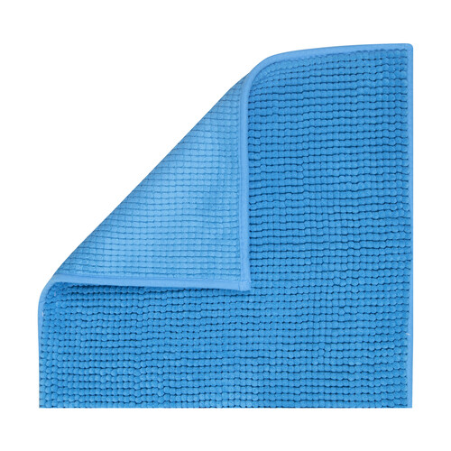 Alfombra de baño tejido nudo 100% microfibra color azul, 1150g/m², ACTUEL.