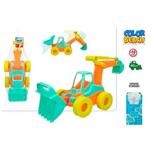 Excavadora de plástico 40cm, para playa, +18 meses. COLORBABY