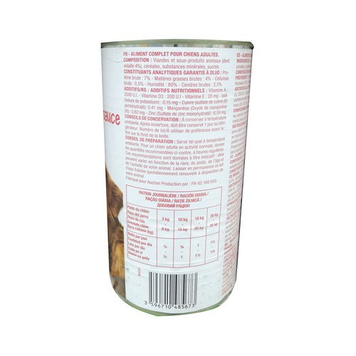 PRODUCTO ECONÓMICO ALCAMPO Albondigas en salsa de ave para perros 1200 g.