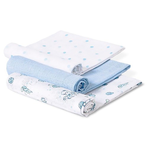 Pack de 3 muselinas, 100% algodón, 80x80cm INTERBABY.