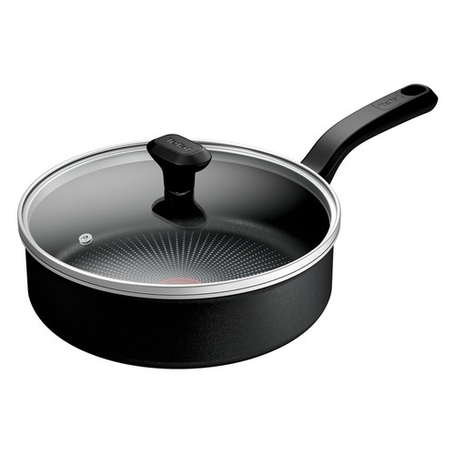 Cacerola de aluminio con tapa de vidrio e interior antiadherente 24 cm. Vitro TEFAL