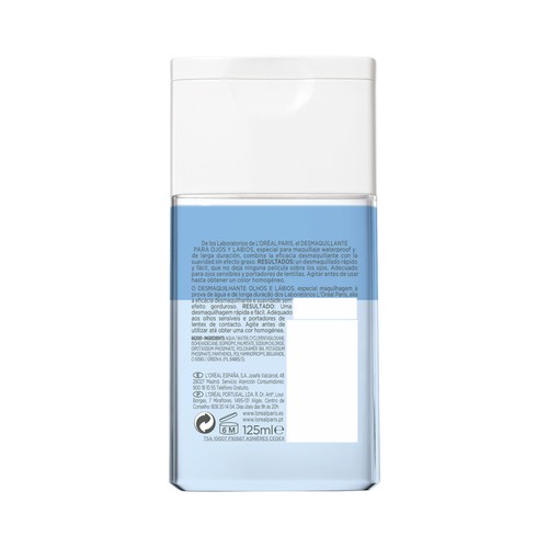 L´ORÉAL PARIS Desmaquillante waterproof para ojos y labios 125 ml.