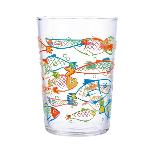Vaso alto de vidrio con diseño de peces 50cl., LUMINARC.