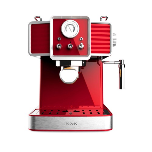 Cafetera Power Expresso CECOTEC, para café espresso y cappuccino, con 20 bares, manómetro y vaporizador orientable