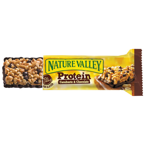 NATURE VALLEY Barritas de cereales cacahuete y chocolate PROTEIN NATURE VALLEY 4x40 g.