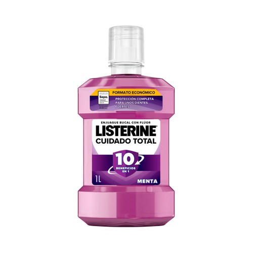 LISTERINE Cuidado total Enjuague bucal de uso diario con sabor a menta 1 l.