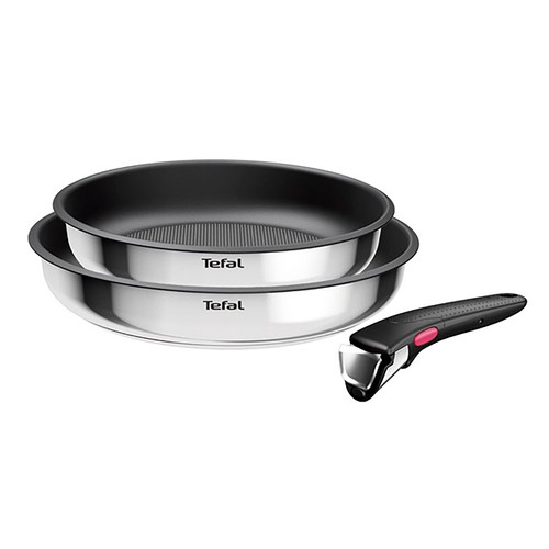 Set de 2 sartenes de acero inoxidable 22 y 26 cm con mango extraíble INGENIO TEFAL