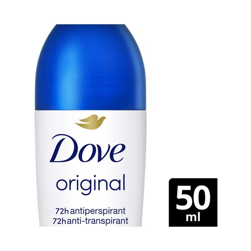 DOVE Advanced care original Desodorante roll on para mujer con protección antitranspirante hasta 48 horas 50 ml.