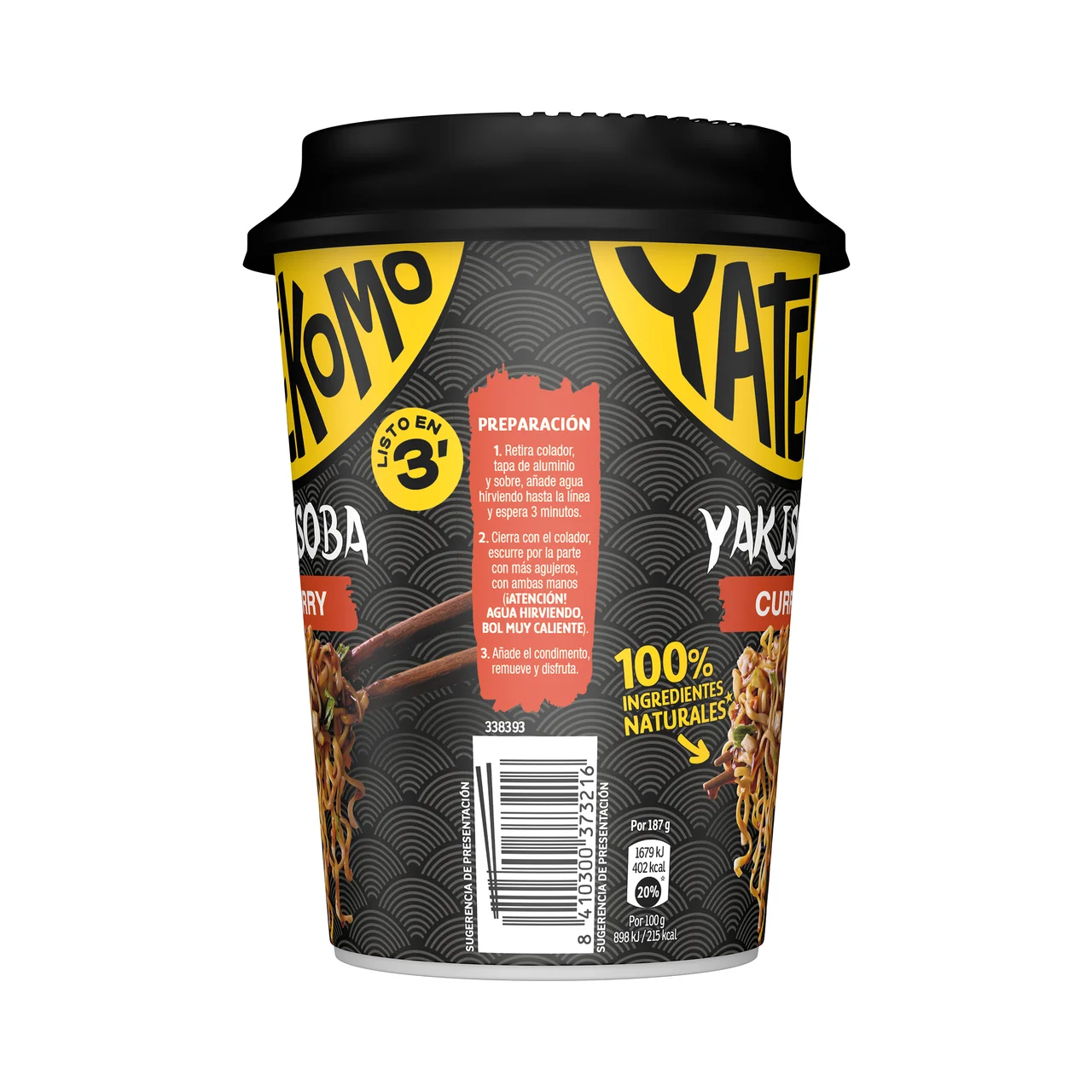 Fideos Orientales instantáneos ( Noodles) al curry 93g.
