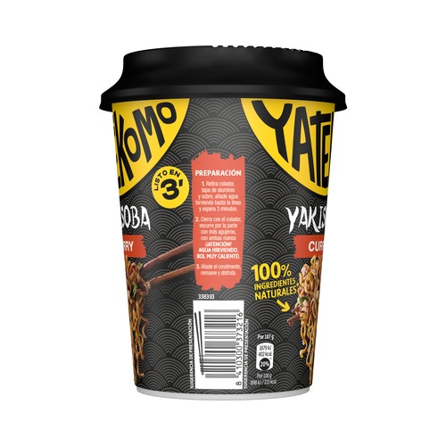 YATEKOMO Fideos Orientales instantáneos ( Noodles) al curry 93g.