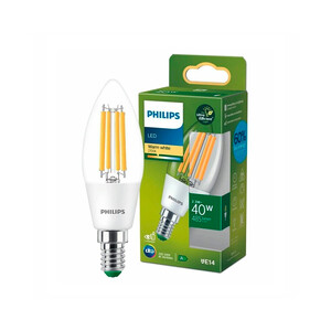 Imagen de Bombilla LED E14, 40W, vela cálida 2700K, 485lm, PHILIPS.