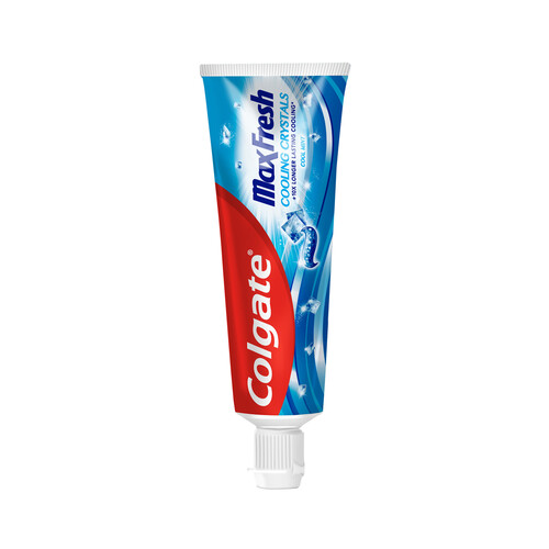 COLGATE Pasta de dientes con flúor, cristales refrescante y sabor a menta fresca COLGATE Max fresh 75 ml.