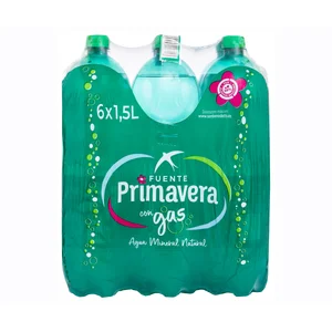 FUENTE PRIMAVERA Agua mineral con gas carbónico pack 6 uds. x 1,5 l.