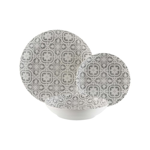 Vajilla completa de porcelana, 18 piezas, VERSA Ciryl.