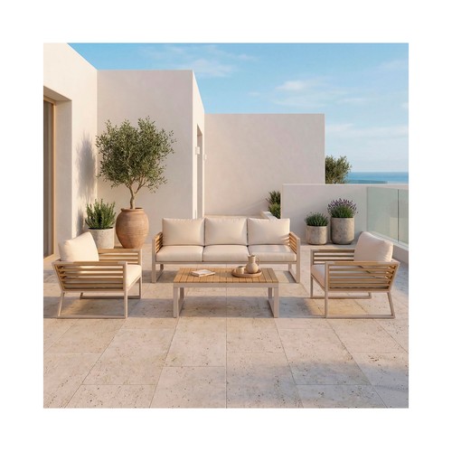 Conjunto jardín 4 piezas  de aluminio, modelo Nigerya. KACTUS REPUBLIC