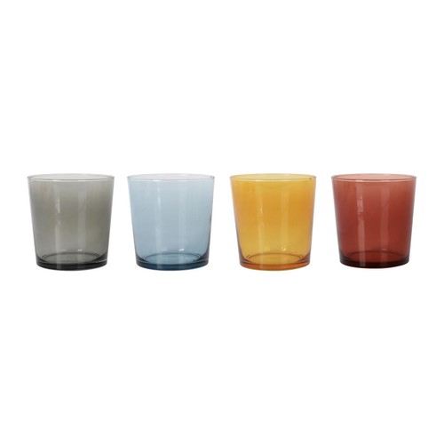 Vaso vidrio pinta 340cc colores. SANTA CLARA