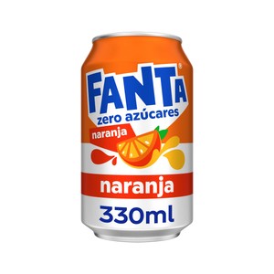FANTA ZERO Refresco de naranja lata zero azúcares de 330 ml.