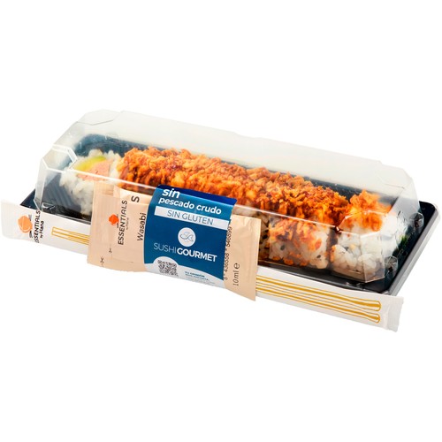 Bandeja Maki California atún y aguacate con mayonesa picante y cebolla frita SUSHI GOURMET 8 uds.