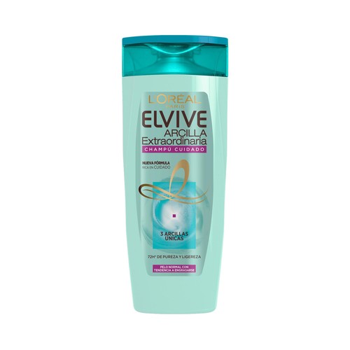 L´ORÉAL PARIS Champú purificante para cabellos normales o con tendencia a engrasarse L´ORÉAL PARIS Elvive arcilla extraordinaria 370 ml.
