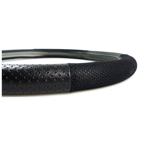 Cubre volante de piel de color negro, de 37x38cm, CARLINEA