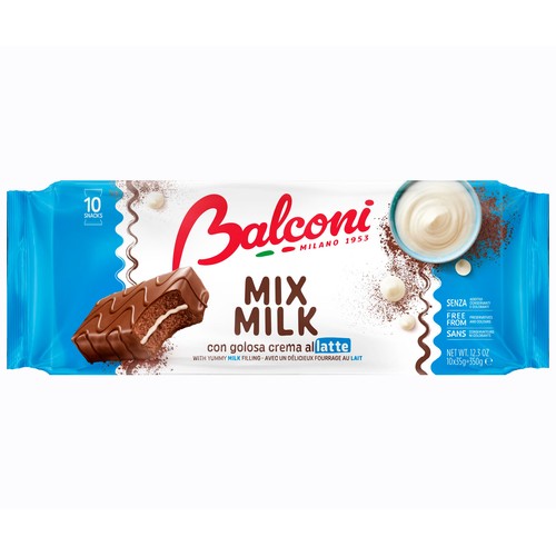 BALCONI Pastel de chocolate relleno de leche 350 gr,