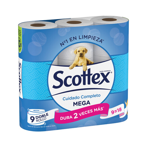 SCOTTEX Papel higiénico Mega 9 rollos
