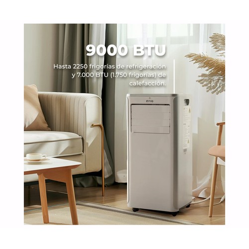 Aire acondicionado portátil EVVO P9 Frío y Calor, 2.250Frig/h,1.750 Kcal/h, A, A, gas refrigerante R290, (para estancias hasta 20m²)