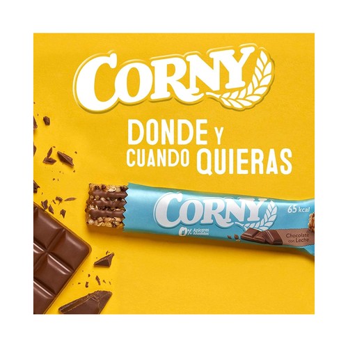 CORNY Barritas de cereales con chocolate con leche, sin azúcares añadidos 6 x 20 g.