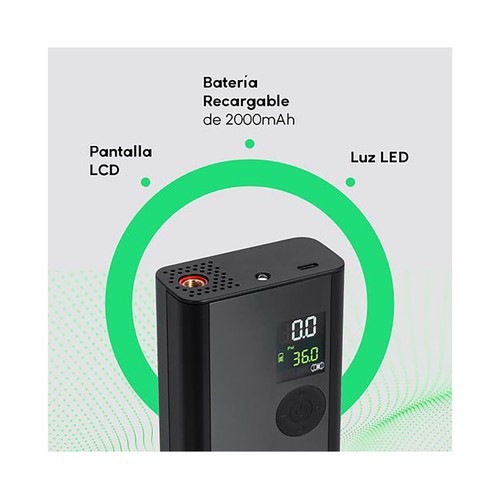 Inflador eléctrico portátil YOUIN, pantalla LCD, batería recargable, 150 Psi, luz led para bicicletas y patinetes.