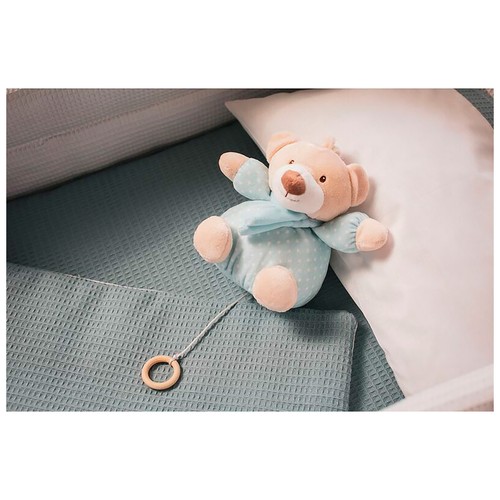 Peluche oso musical, color azul, INTERBABY.