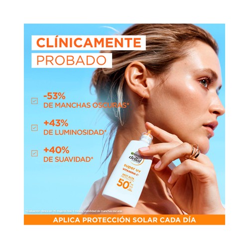 DELIA Super uv de Garnier Protector solar facial con acción anti-manchas oscuras y FPS 50+ (muy alto) 40 ml.