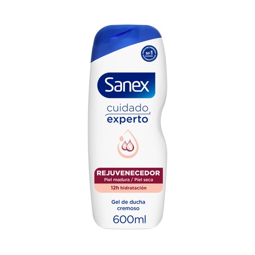 SANEX Cuidado experto rejuvenecedor Gel cremoso hidratación profunda, para pieles maduras y / o secas 600 ml.