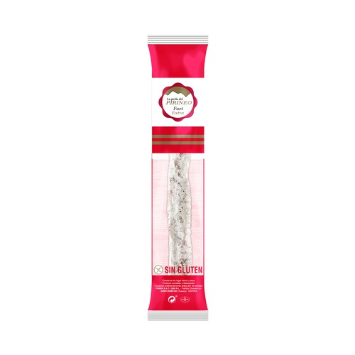 LA PERLA DEL PIRINEO Fuet de categoría extra elaborado con la receta tradicional sin gluten embutido en tripa natural LA PERLA DEL PIRINEO 160 g.