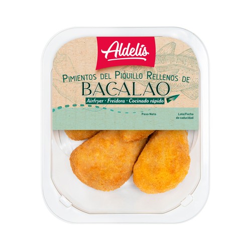 ALDELIS Pimiento del Piquillo prefritos rellenos de bacalao 250 g.