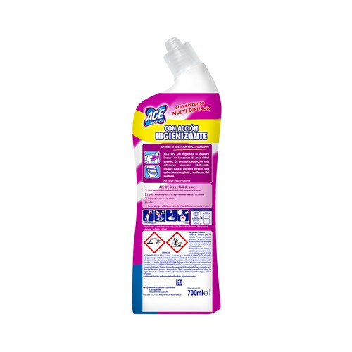 ACE Gel limpiador WC líquido con lejía 700 ml.