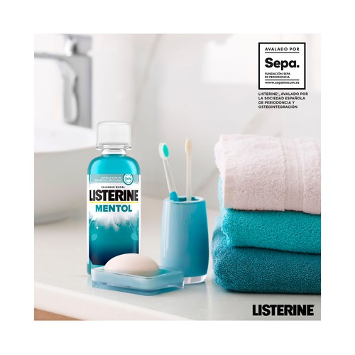 LISTERINE Enjuague bucal de uso diario con sabor mentol 80 ml.