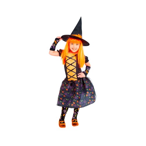 Disfraz Bruja Moonlight Orange infantil 3-4 años RUBIE"S.