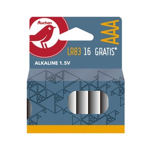 Imagen de Pack de 8+8 pilas alcalinas AAA, LR03, 1,5V, PRODUCTO ALCAMPO.