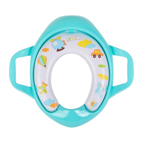 Reductor WC para bebes, acolchado con asas, color azul, PLASTIMYR.