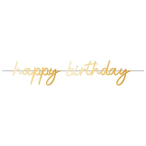 Cartel dorado Happy Birthday, ACTUEL.
