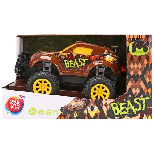 Coche R/C La Bestia 1:18. +3 años.  ONE TWO FUN ALCAMPO