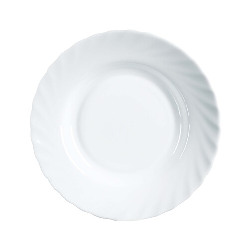 Plato hondo de vidrio color blanco, 22,5cm. Trianon LUMINARC.