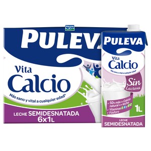 precios Leche Semidesnatada De Vaca, Sin Lactosa Y Con Alto Contenido De Calcio Puleva Vita Calcio 6 X 1 L. en Alcampo