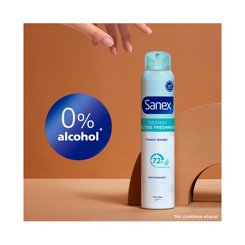 SANEX Dermo+ active freshness Desodorante en spray para mujer, antitranspirante hasta 72 horas 200 ml.